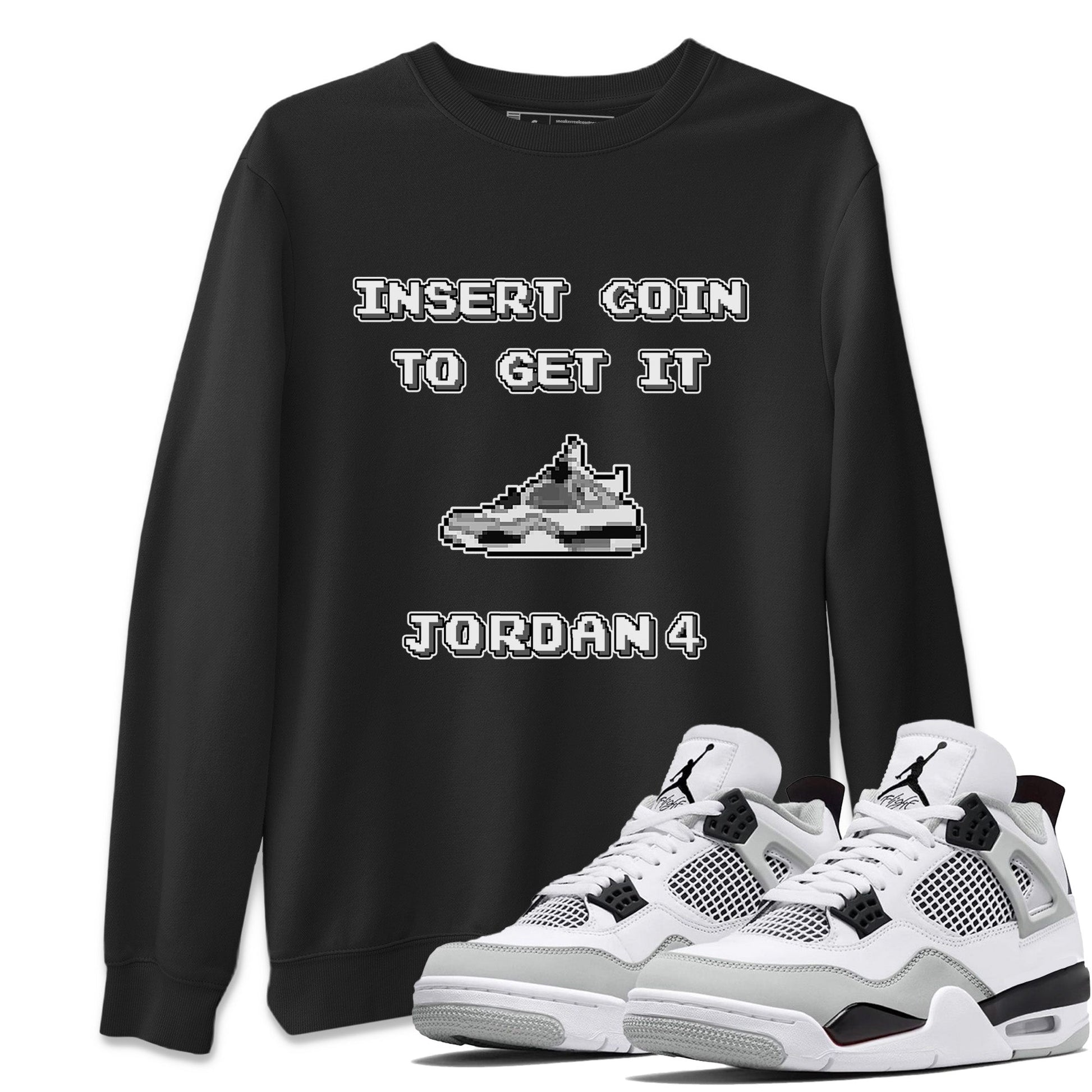 Jordan 4 Military Black Sneaker Match Tees Insert Coin Sneaker Tees Jordan 4 Military Black Sneaker Release Tees Unisex Shirts