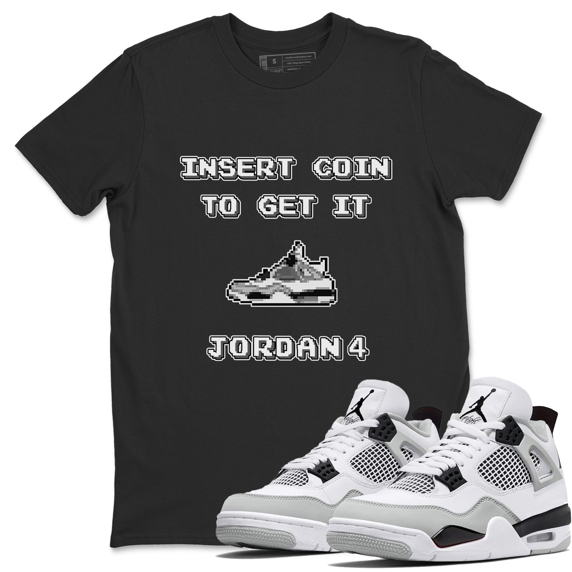 Jordan 4 Military Black Sneaker Match Tees Insert Coin Sneaker Tees Jordan 4 Military Black Sneaker Release Tees Unisex Shirts