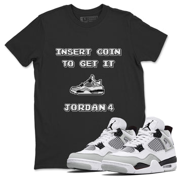 Jordan 4 Military Black Sneaker Match Tees Insert Coin Sneaker Tees Jordan 4 Military Black Sneaker Release Tees Unisex Shirts