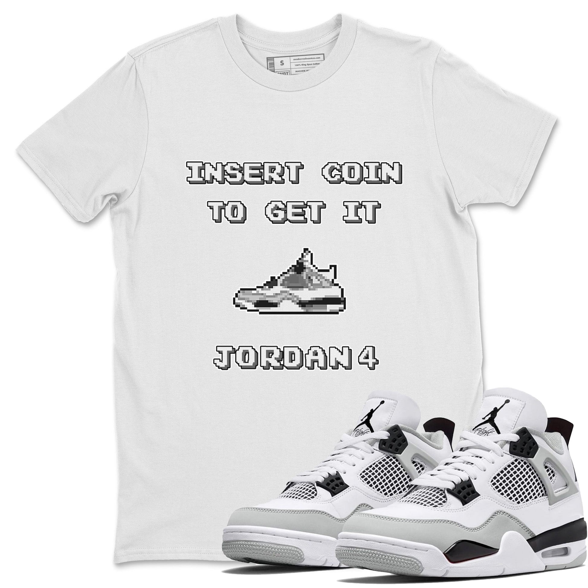 Jordan 4 Military Black Sneaker Match Tees Insert Coin Sneaker Tees Jordan 4 Military Black Sneaker Release Tees Unisex Shirts