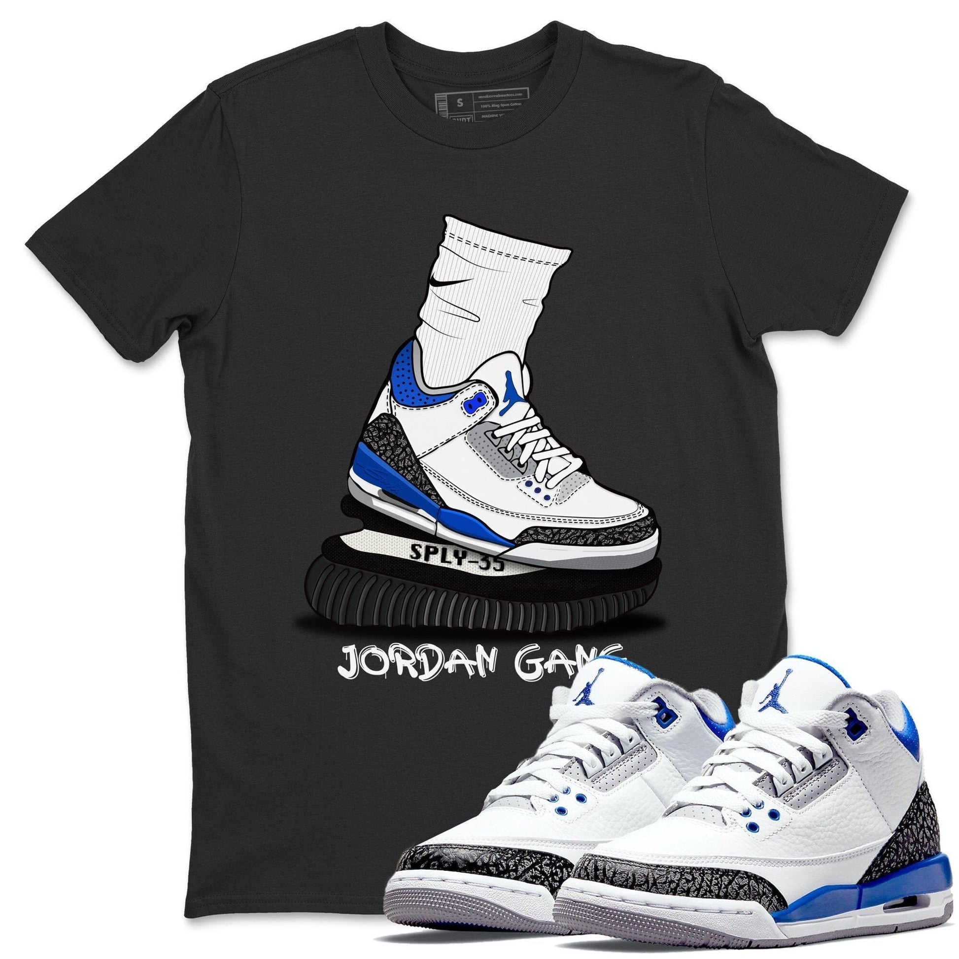 Jordan 3 Racer Blue Sneaker Match Tees Jordan Gang Sneaker Tees Jordan 3 Racer Blue Sneaker Release Tees Unisex Shirts