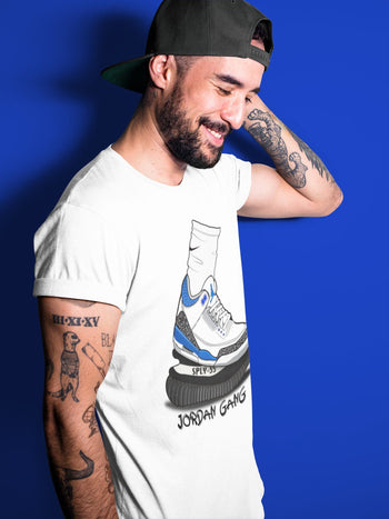 Jordan 3 Racer Blue Sneaker Match Tees Jordan Gang Sneaker Tees Jordan 3 Racer Blue Sneaker Release Tees Unisex Shirts