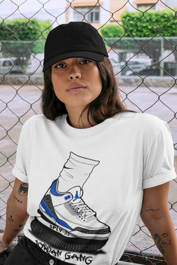 Jordan 3 Racer Blue Sneaker Match Tees Jordan Gang Sneaker Tees Jordan 3 Racer Blue Sneaker Release Tees Unisex Shirts