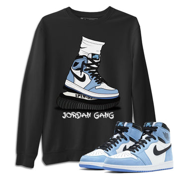 Jordan 1 University Blue Sneaker Match Tees Jordan Gang Sneaker Tees Jordan 1 University Blue Sneaker Release Tees Unisex Shirts