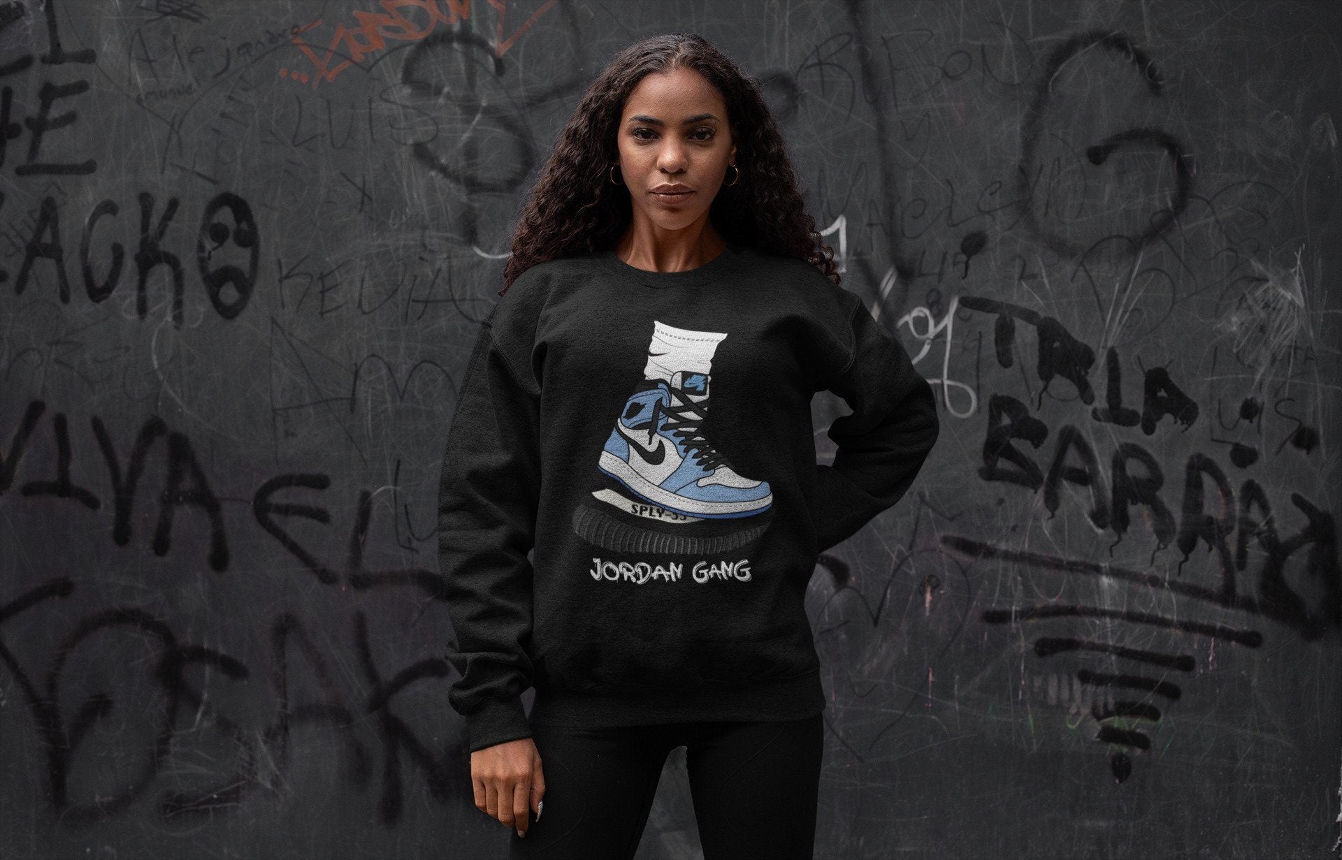 Jordan 1 University Blue Sneaker Match Tees Jordan Gang Sneaker Tees Jordan 1 University Blue Sneaker Release Tees Unisex Shirts