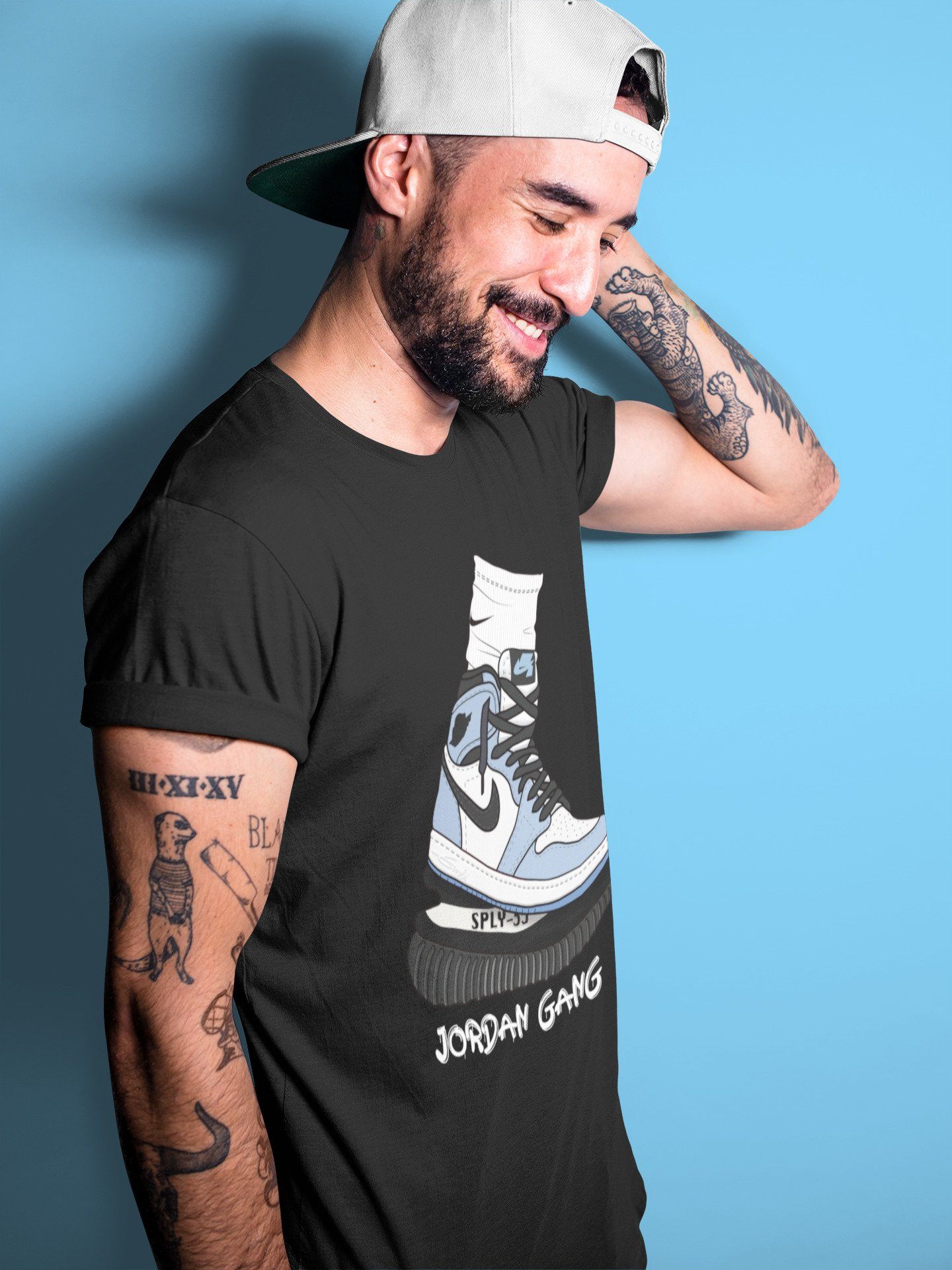 Jordan 1 University Blue Sneaker Match Tees Jordan Gang Sneaker Tees Jordan 1 University Blue Sneaker Release Tees Unisex Shirts