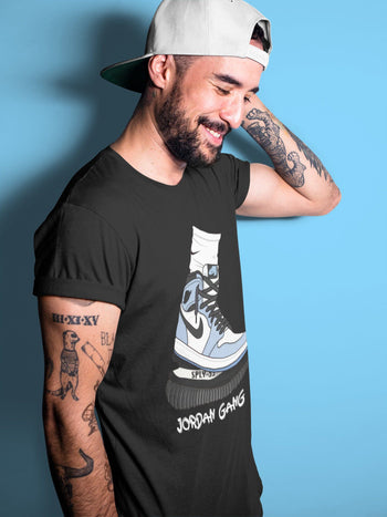 Jordan 1 University Blue Sneaker Match Tees Jordan Gang Sneaker Tees Jordan 1 University Blue Sneaker Release Tees Unisex Shirts