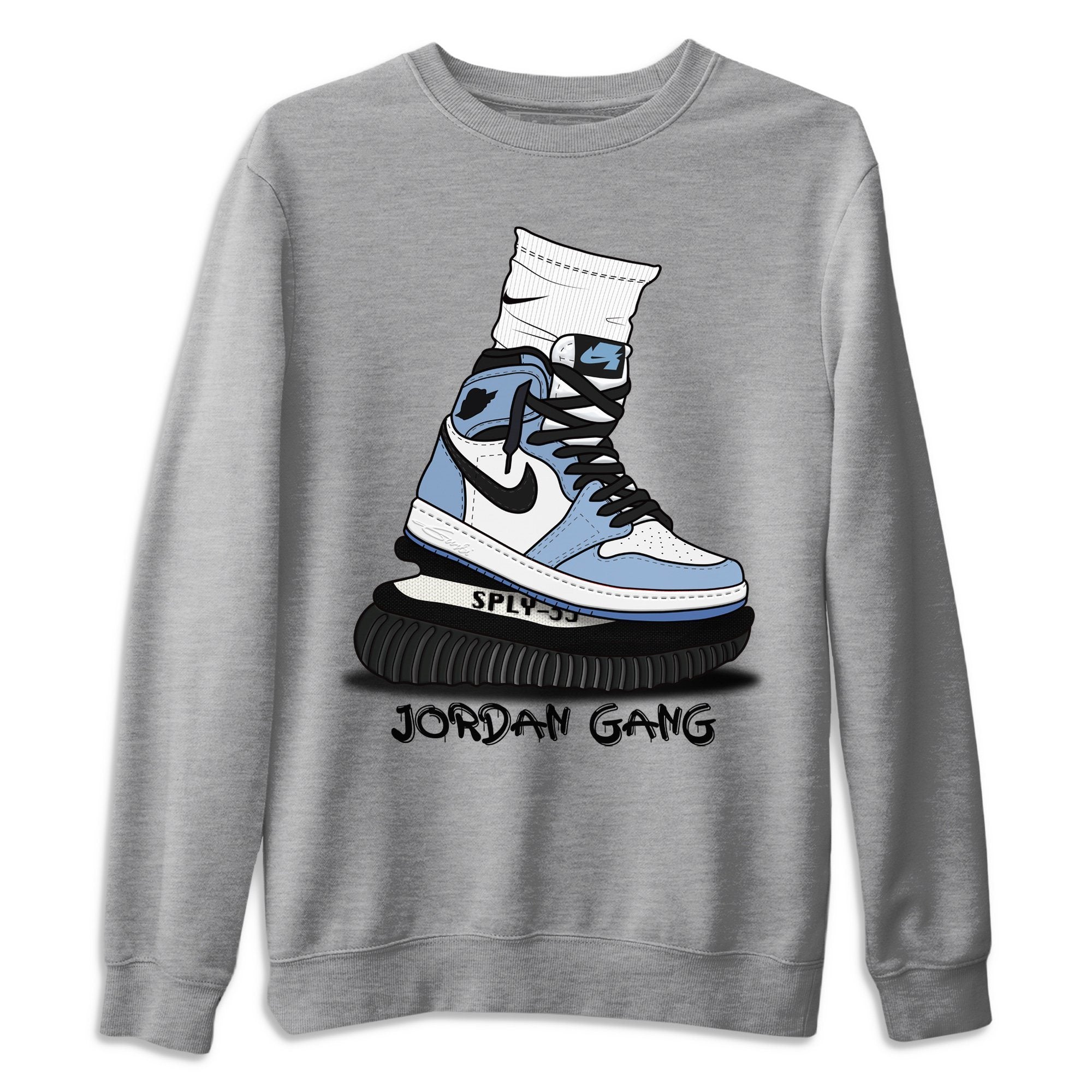 Jordan 1 University Blue Sneaker Match Tees Jordan Gang Sneaker Tees Jordan 1 University Blue Sneaker Release Tees Unisex Shirts