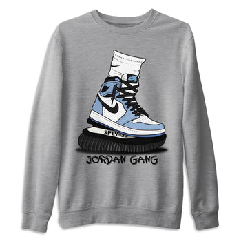 Jordan 1 University Blue Sneaker Match Tees Jordan Gang Sneaker Tees Jordan 1 University Blue Sneaker Release Tees Unisex Shirts