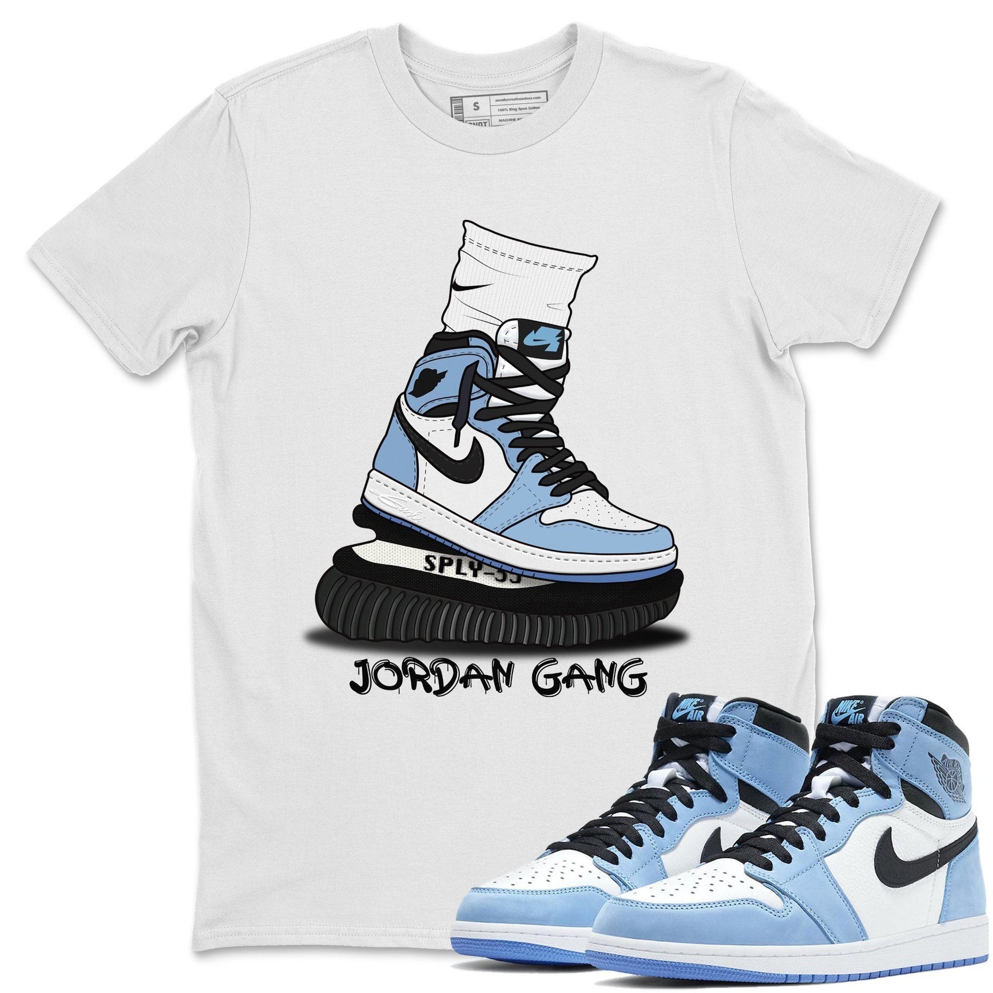 Jordan 1 University Blue Sneaker Match Tees Jordan Gang Sneaker Tees Jordan 1 University Blue Sneaker Release Tees Unisex Shirts