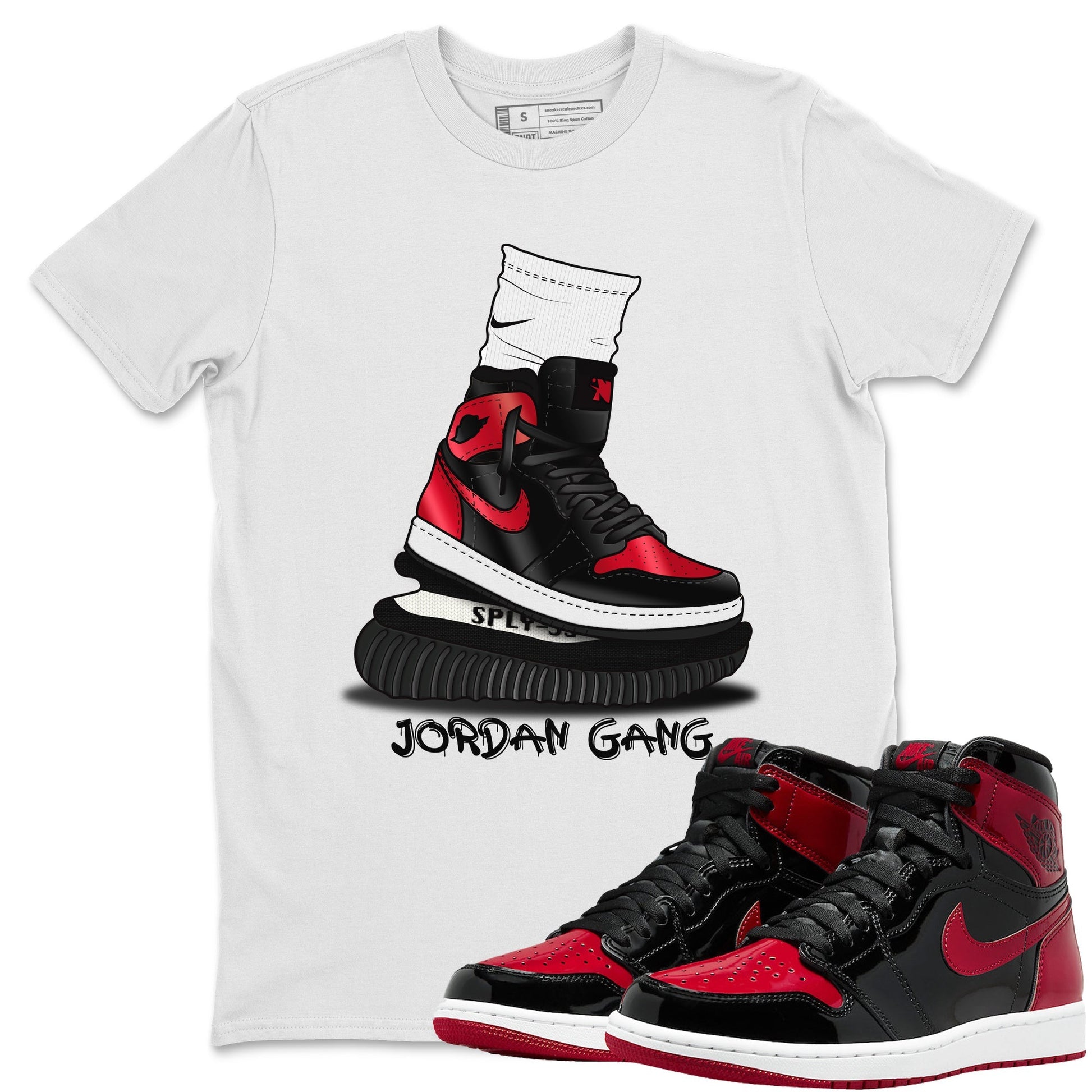 Jordan 1 Bred Patent Sneaker Match Tees Jordan Gang Sneaker Tees Jordan 1 Bred Patent Sneaker Release Tees Unisex Shirts