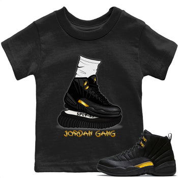 Jordan 12 Black Taxi Sneaker Match Tees Jordan Gang Sneaker Tees Jordan 12 Black Taxi Sneaker Release Tees Kids Shirts