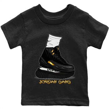 Jordan 12 Black Taxi Sneaker Match Tees Jordan Gang Sneaker Tees Jordan 12 Black Taxi Sneaker Release Tees Kids Shirts
