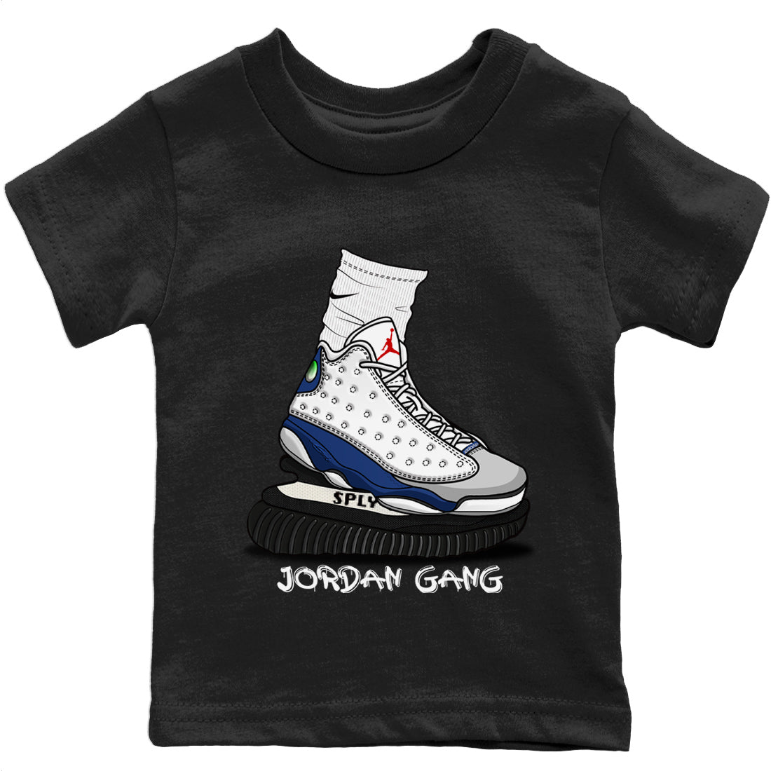 Jordan 13 French Blue Sneaker Match Tees Jordan Gang Sneaker Tees Jordan 13 French Blue Sneaker Release Tees Kids Shirts