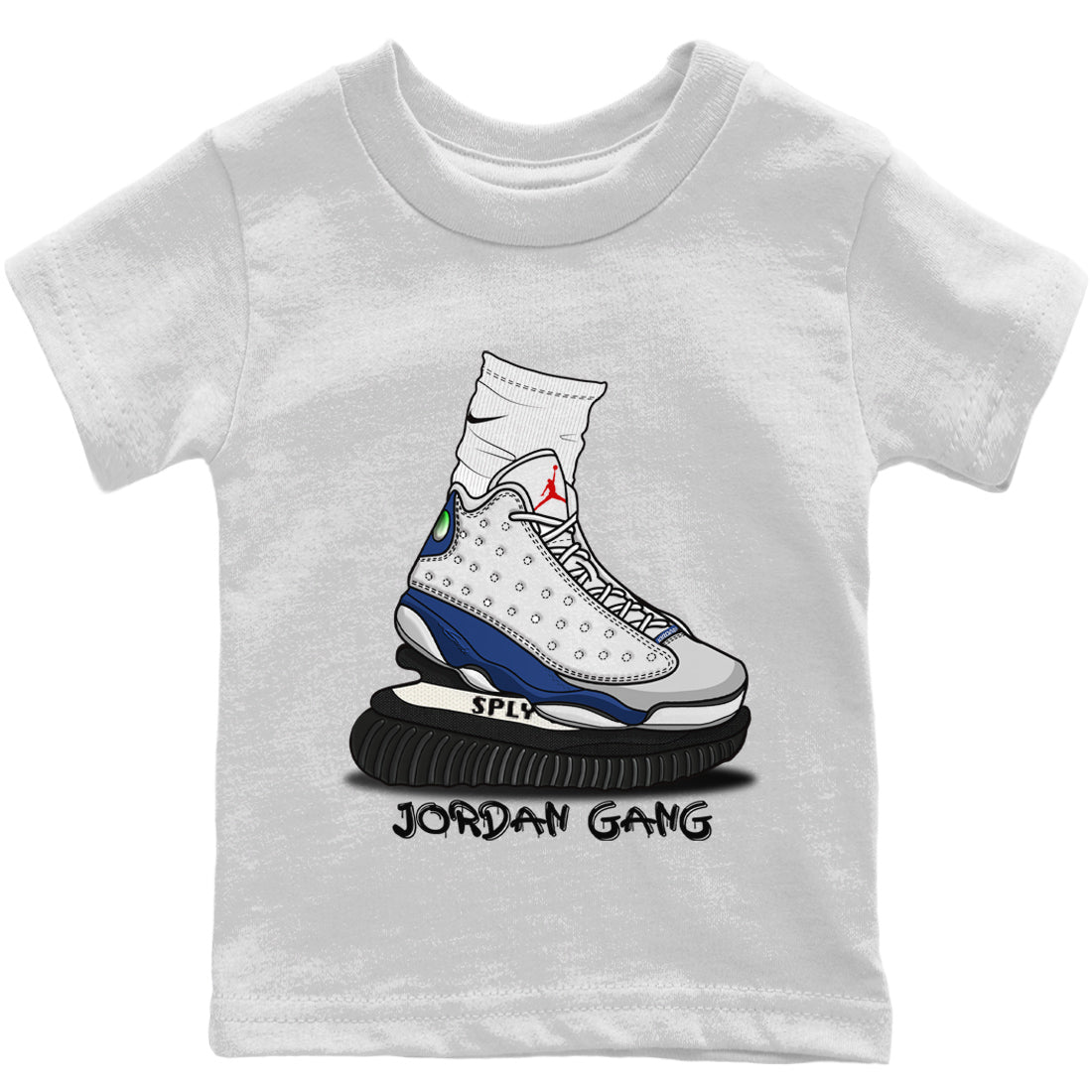 Jordan 13 French Blue Sneaker Match Tees Jordan Gang Sneaker Tees Jordan 13 French Blue Sneaker Release Tees Kids Shirts