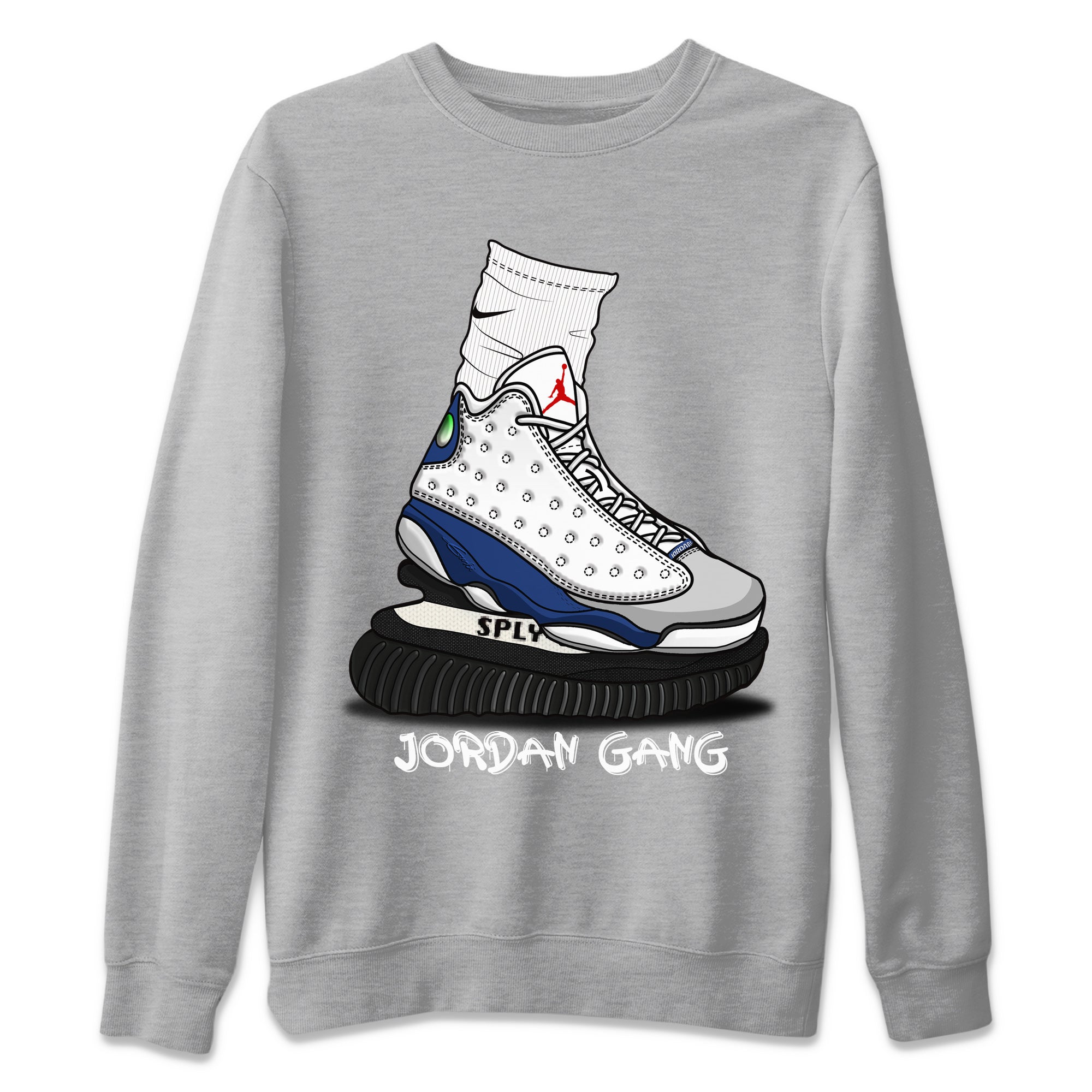 Jordan 13 French Blue Sneaker Match Tees Jordan Gang Sneaker Tees Jordan 13 French Blue Sneaker Release Tees Unisex Shirts