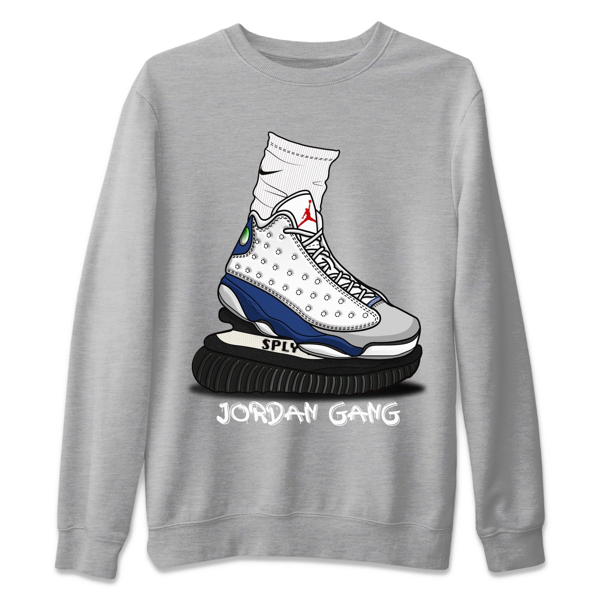 Jordan 13 French Blue Sneaker Match Tees Jordan Gang Sneaker Tees Jordan 13 French Blue Sneaker Release Tees Unisex Shirts