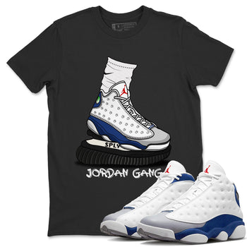 Jordan 13 French Blue Sneaker Match Tees Jordan Gang Sneaker Tees Jordan 13 French Blue Sneaker Release Tees Unisex Shirts