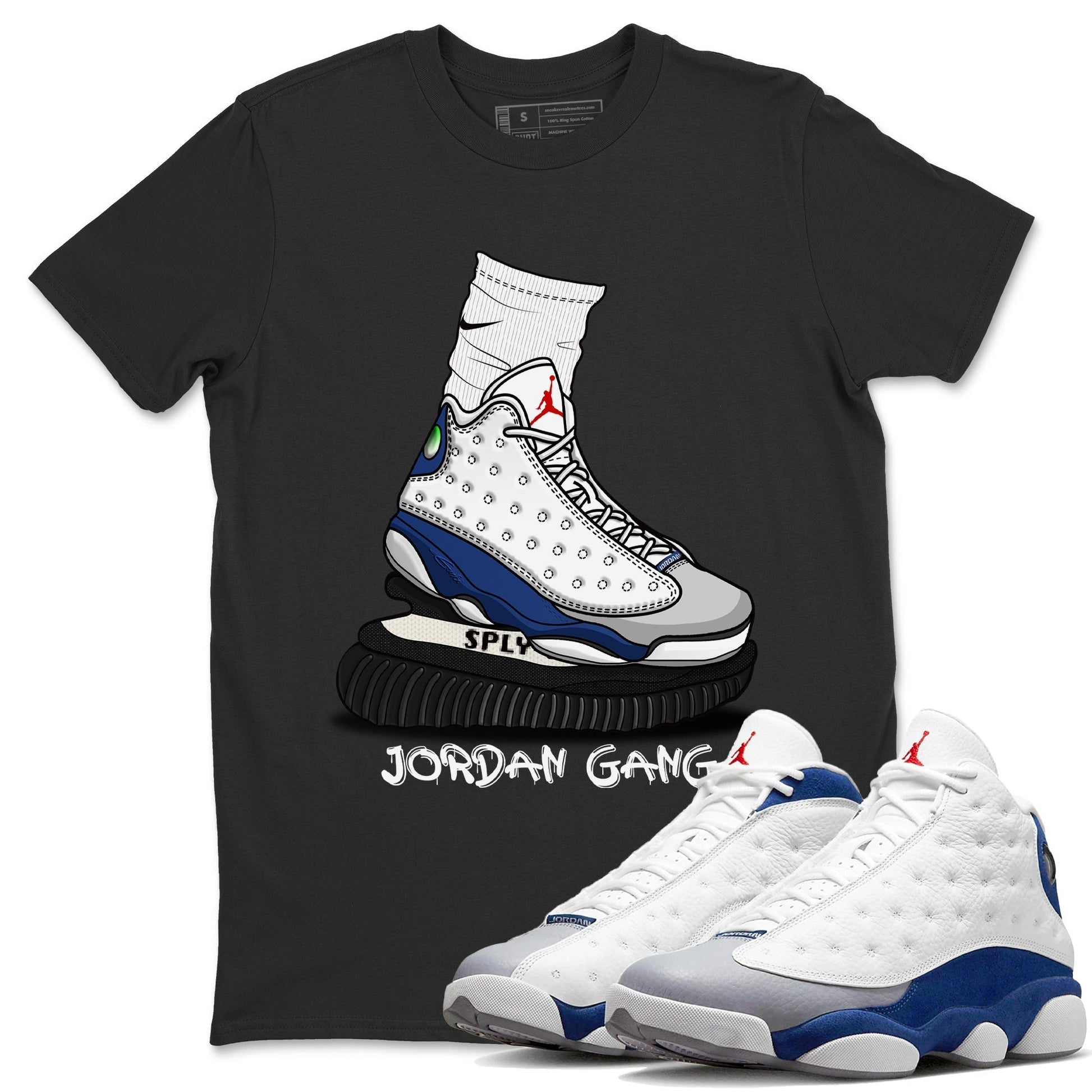Jordan 13 French Blue Sneaker Match Tees Jordan Gang Sneaker Tees Jordan 13 French Blue Sneaker Release Tees Unisex Shirts
