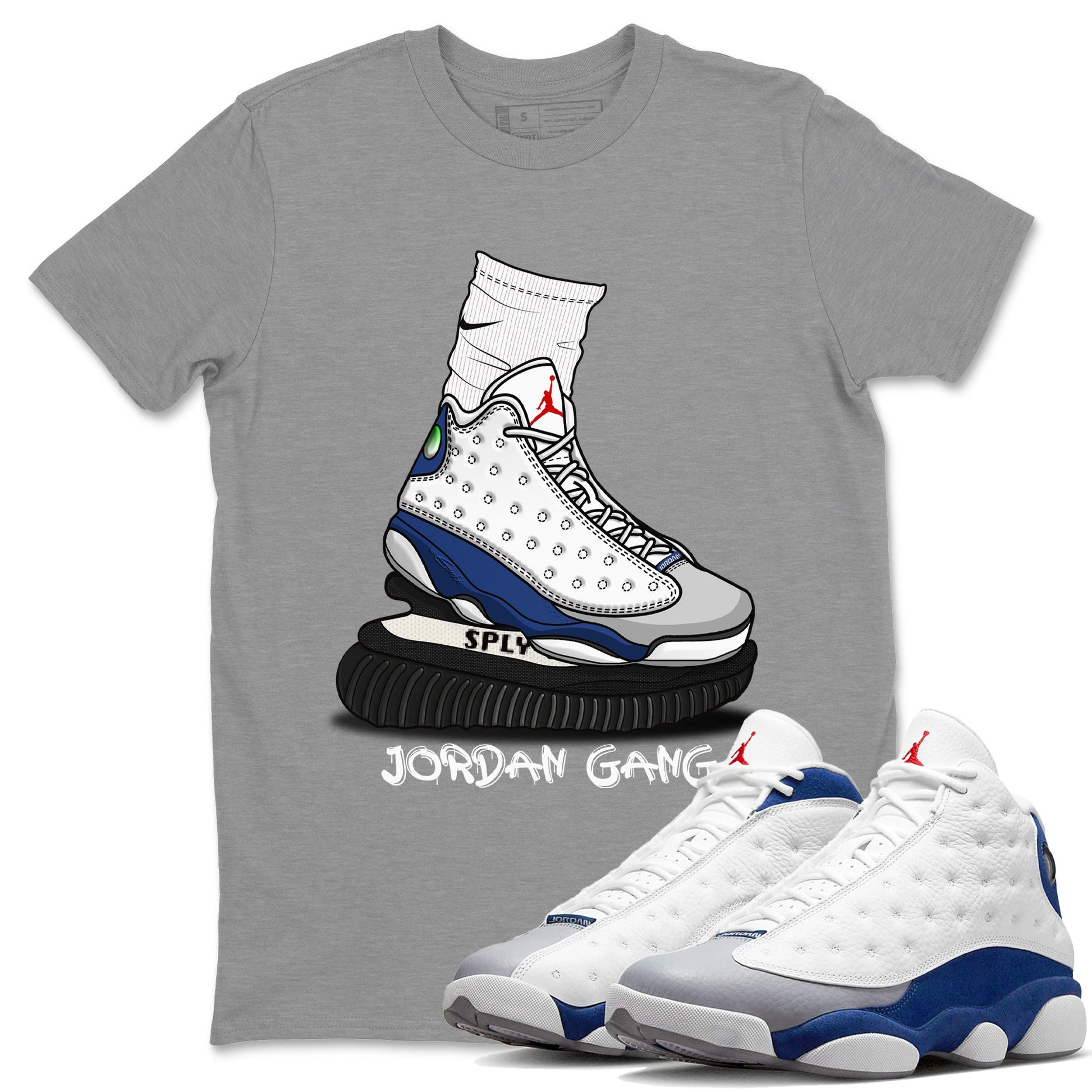 Jordan 13 French Blue Sneaker Match Tees Jordan Gang Sneaker Tees Jordan 13 French Blue Sneaker Release Tees Unisex Shirts