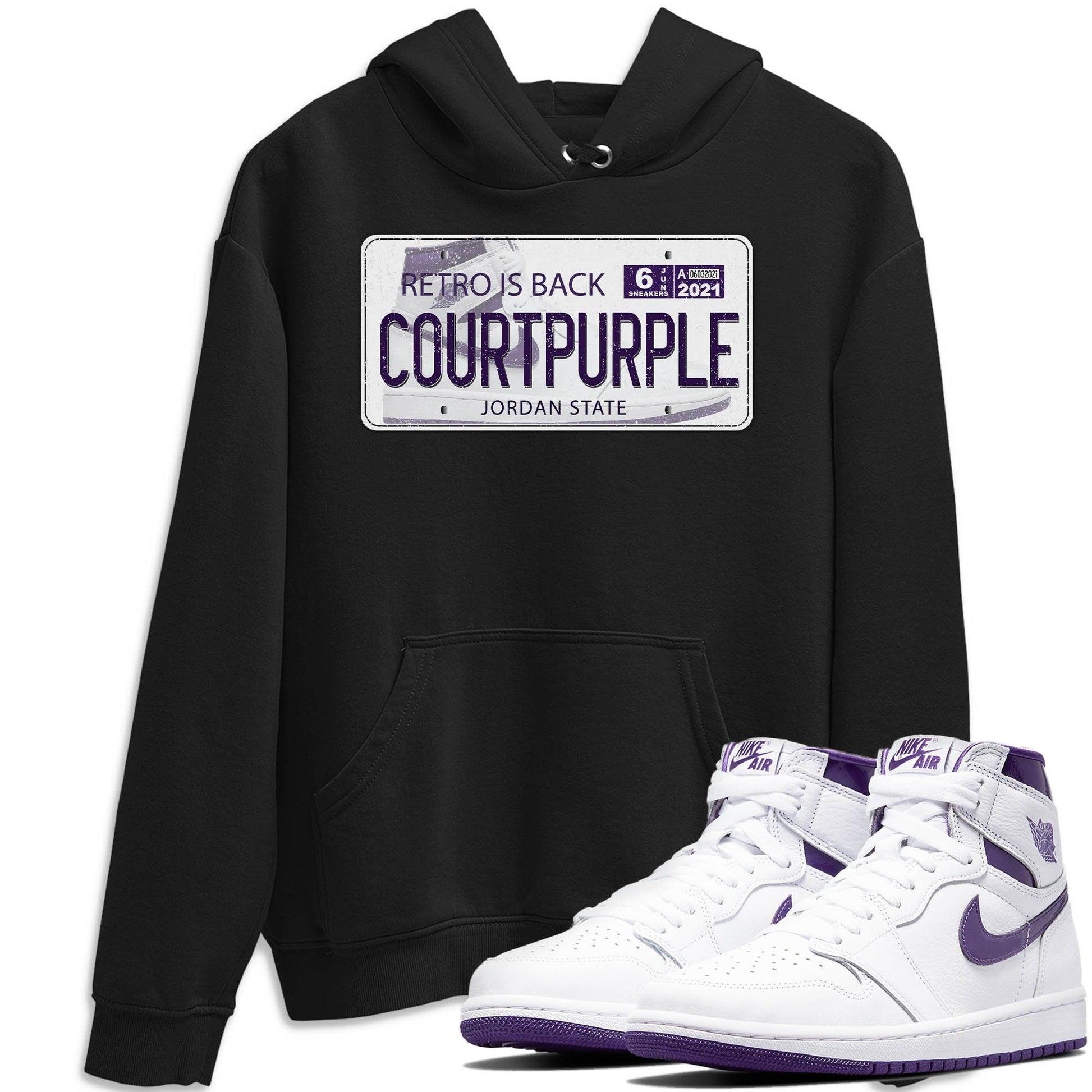 Jordan 1 WMNS Court Purple Sneaker Match Tees Jordan Plate Sneaker Tees Jordan 1 WMNS Court Purple Sneaker Release Tees Unisex Shirts