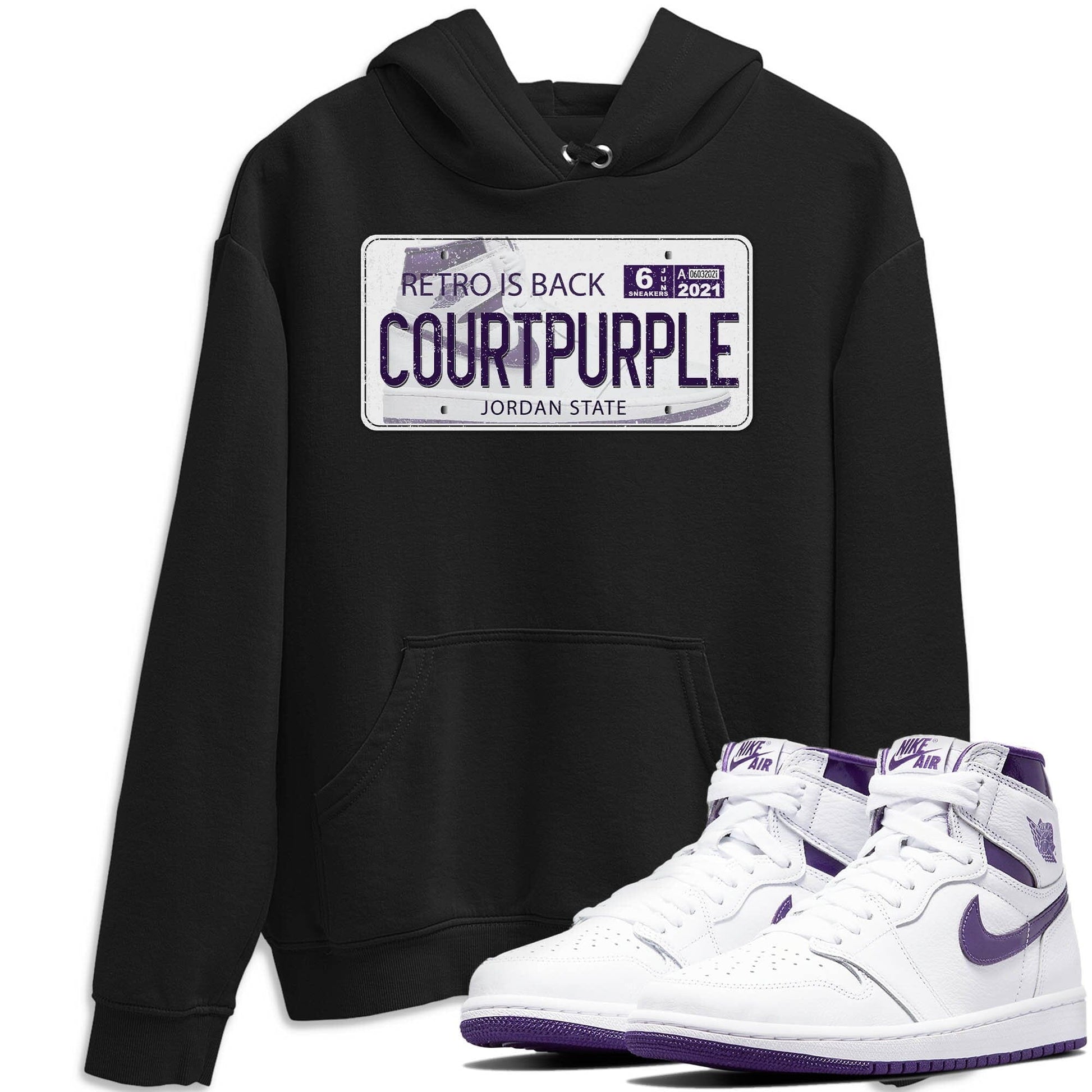 Jordan 1 WMNS Court Purple Sneaker Match Tees Jordan Plate Sneaker Tees Jordan 1 WMNS Court Purple Sneaker Release Tees Unisex Shirts