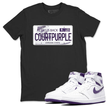 Jordan 1 WMNS Court Purple Sneaker Match Tees Jordan Plate Sneaker Tees Jordan 1 WMNS Court Purple Sneaker Release Tees Unisex Shirts
