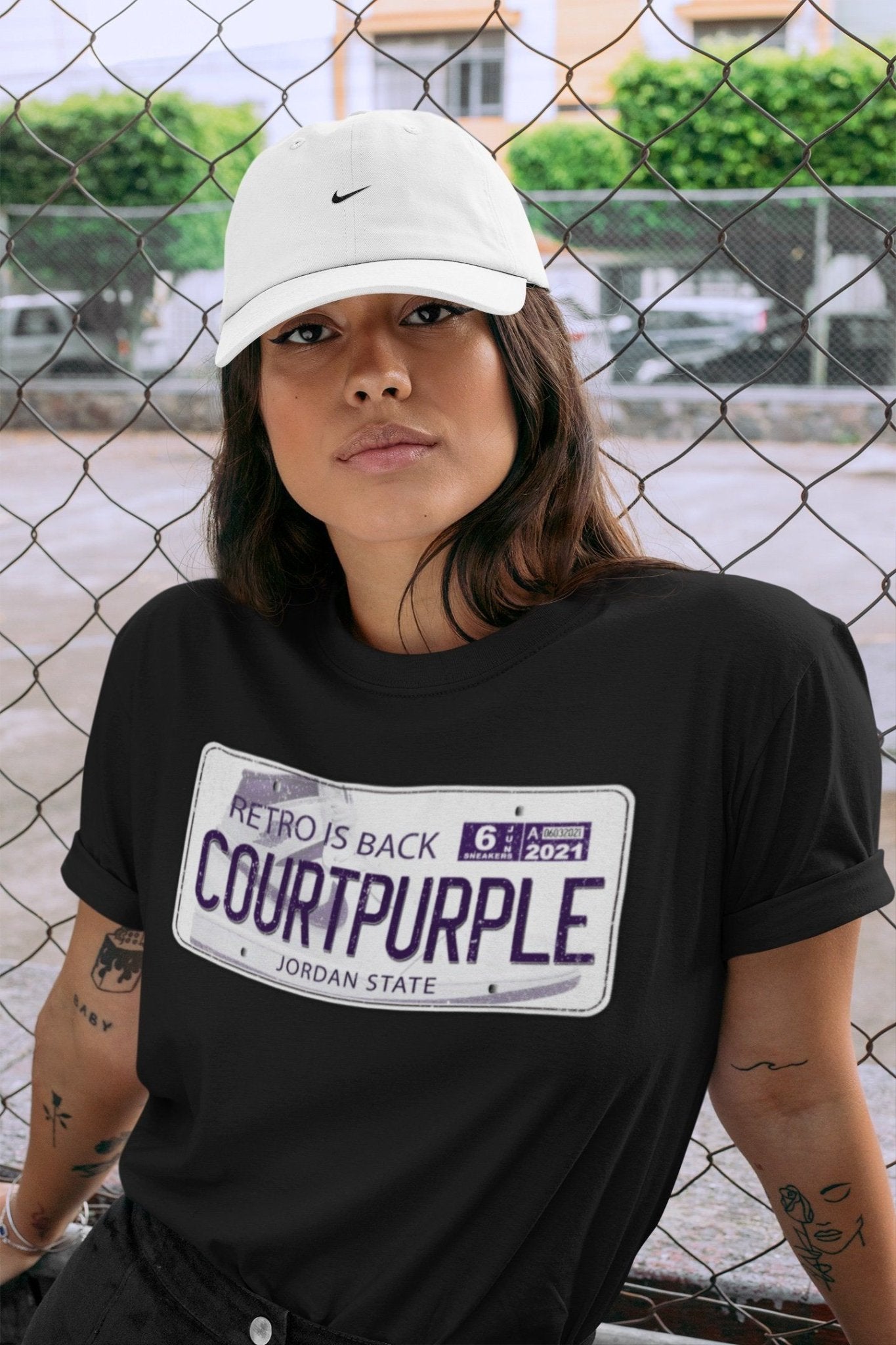 Jordan 1 WMNS Court Purple Sneaker Match Tees Jordan Plate Sneaker Tees Jordan 1 WMNS Court Purple Sneaker Release Tees Unisex Shirts