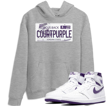 Jordan 1 WMNS Court Purple Sneaker Match Tees Jordan Plate Sneaker Tees Jordan 1 WMNS Court Purple Sneaker Release Tees Unisex Shirts