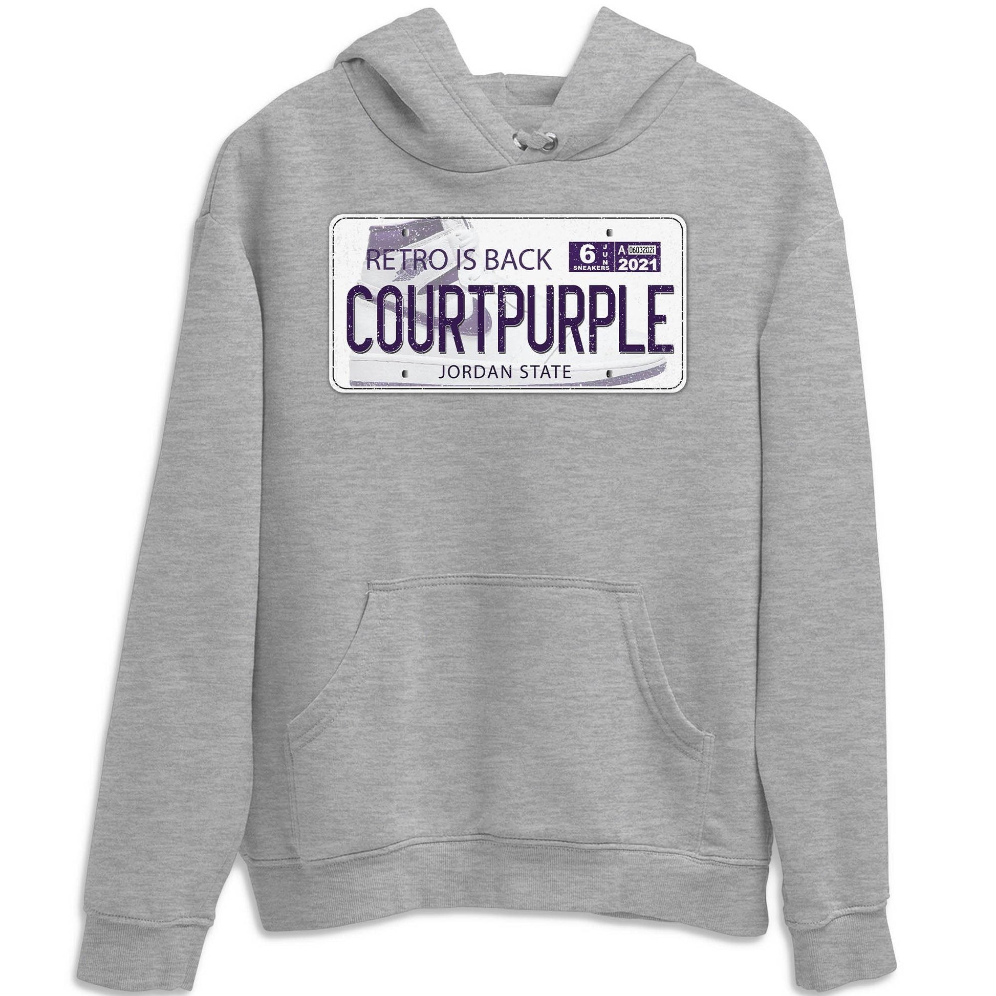 Jordan 1 WMNS Court Purple Sneaker Match Tees Jordan Plate Sneaker Tees Jordan 1 WMNS Court Purple Sneaker Release Tees Unisex Shirts