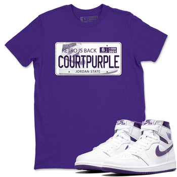 Jordan 1 WMNS Court Purple Sneaker Match Tees Jordan Plate Sneaker Tees Jordan 1 WMNS Court Purple Sneaker Release Tees Unisex Shirts