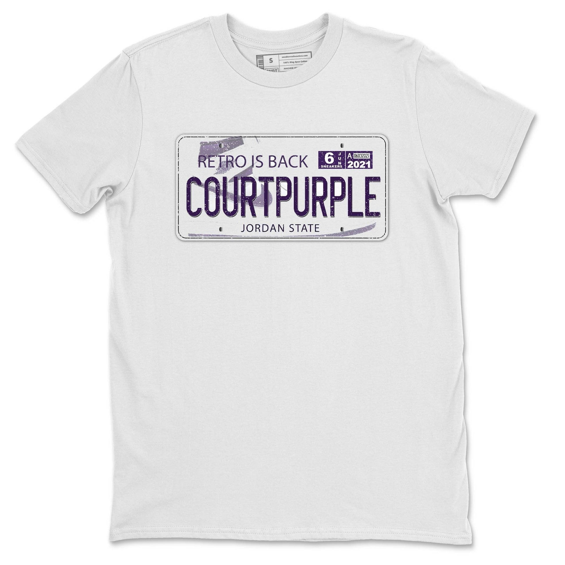 Jordan 1 WMNS Court Purple Sneaker Match Tees Jordan Plate Sneaker Tees Jordan 1 WMNS Court Purple Sneaker Release Tees Unisex Shirts