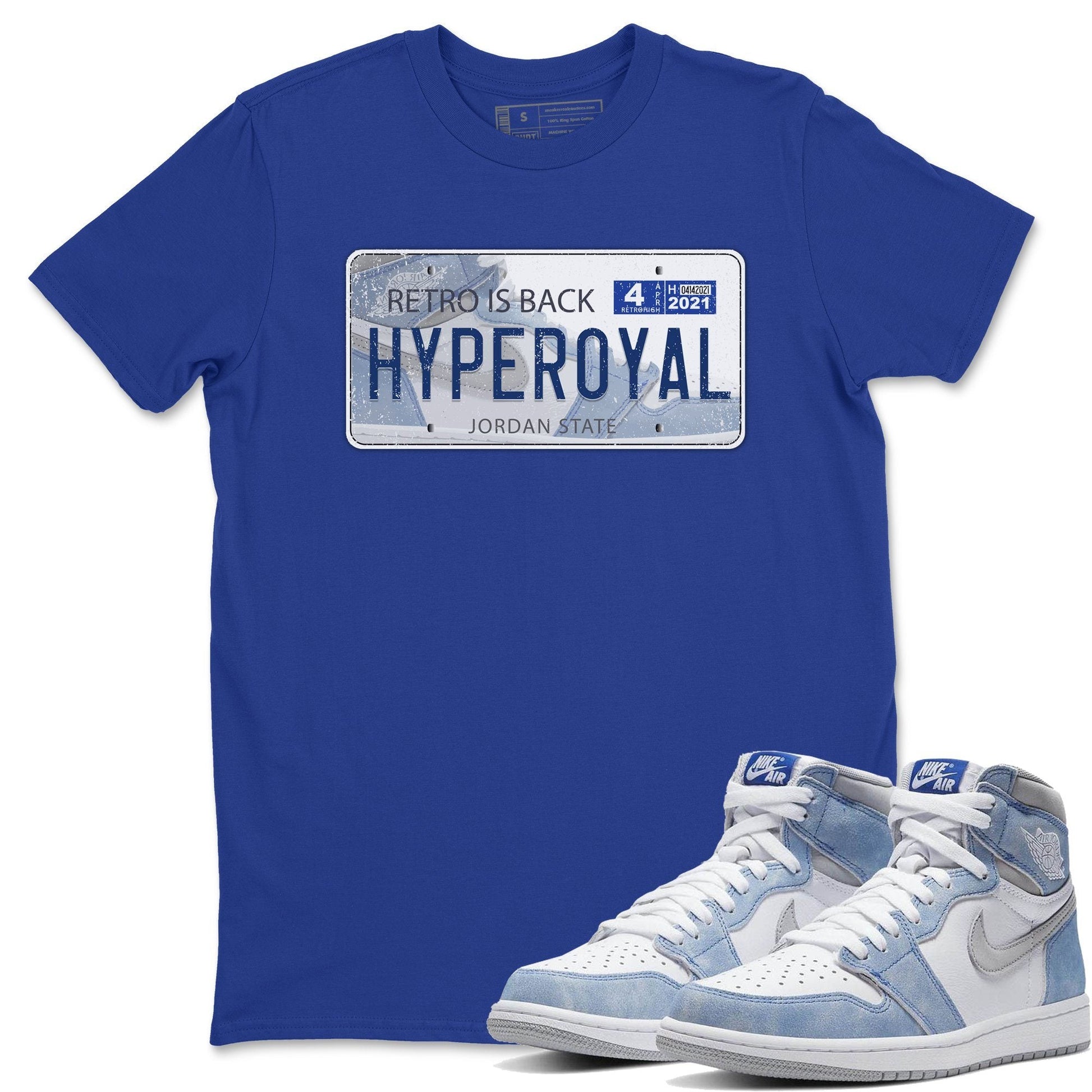 Jordan 1 Hyper Royal Sneaker Match Tees Jordan Plate Sneaker Tees Jordan 1 Hyper Royal Sneaker Release Tees Unisex Shirts