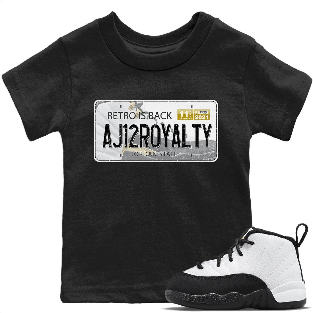 Jordan 12 Royalty Sneaker Match Tees Jordan Plate Sneaker Tees Jordan 12 Royalty Sneaker Release Tees Kids Shirts
