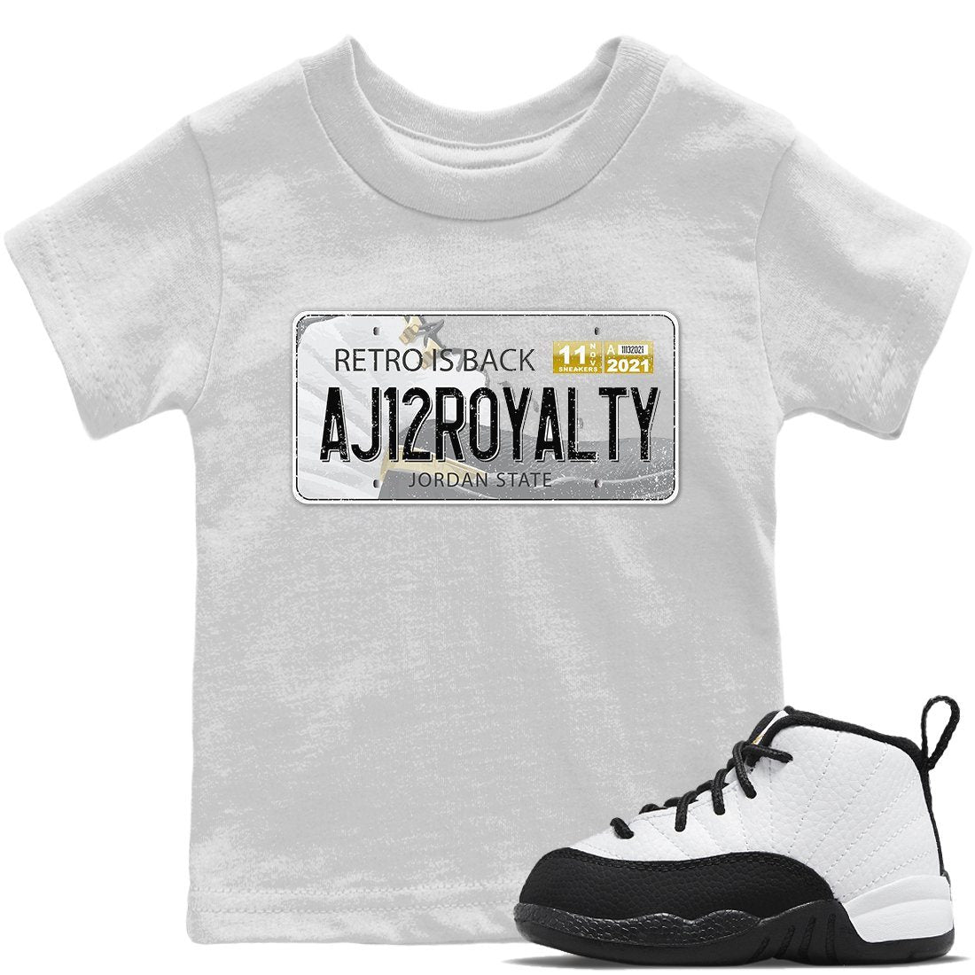 Jordan 12 Royalty Sneaker Match Tees Jordan Plate Sneaker Tees Jordan 12 Royalty Sneaker Release Tees Kids Shirts