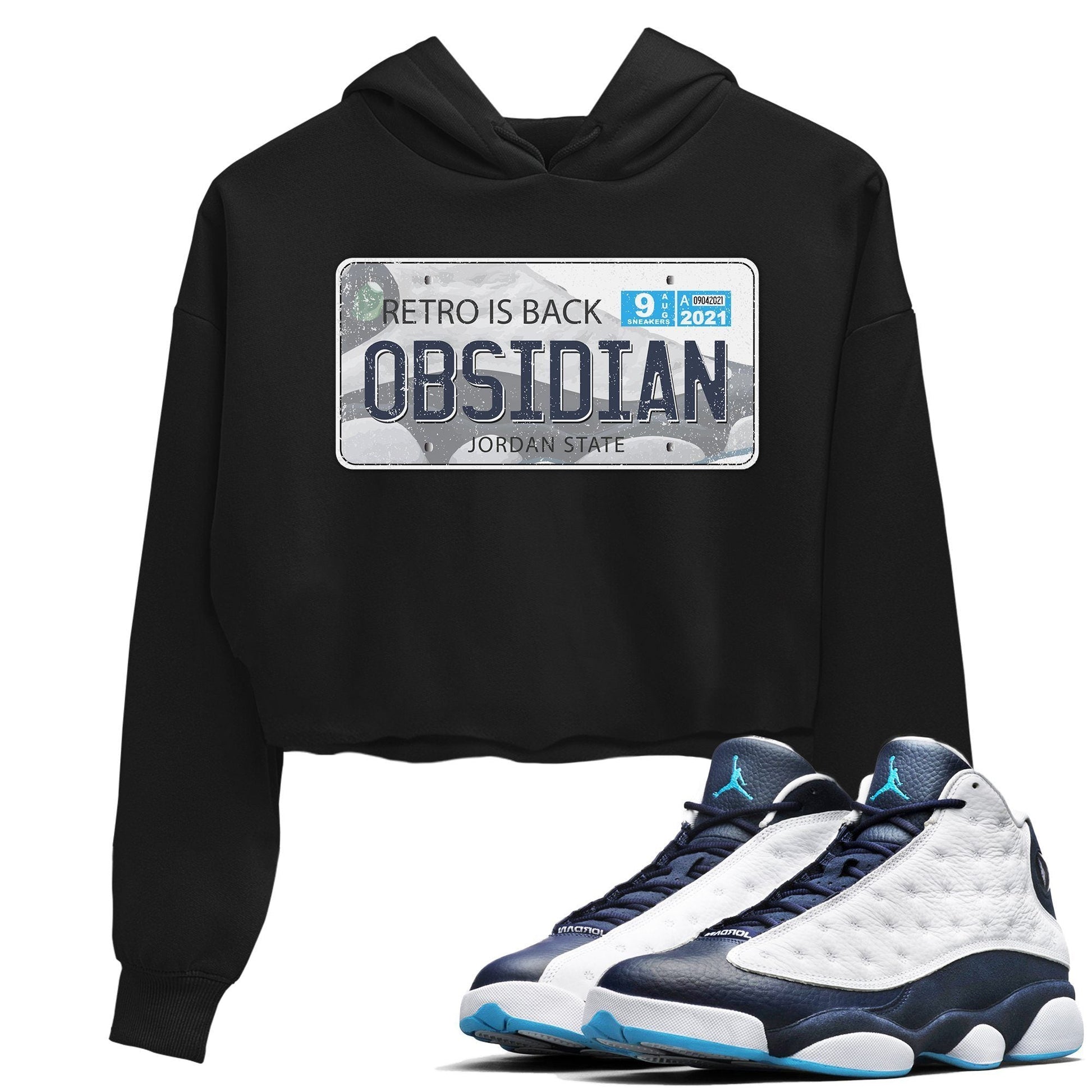 Jordan 13 Obsidian Sneaker Match Tees Jordan Plate Sneaker Tees Jordan 13 Obsidian Sneaker Release Tees Women's Shirts