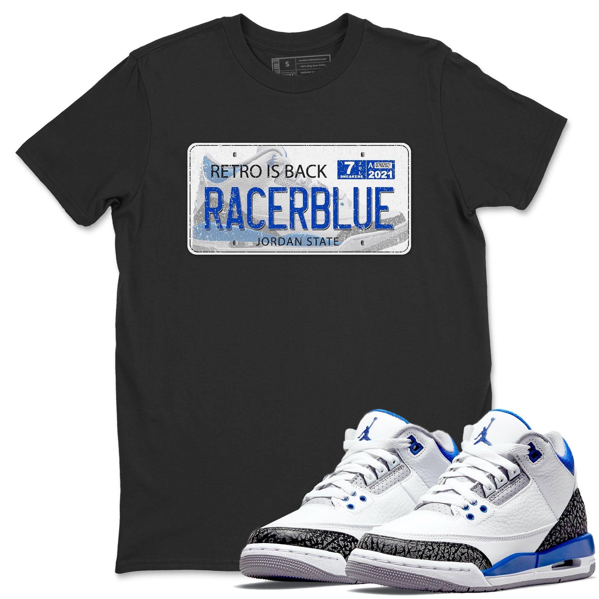 Jordan 3 Racer Blue Sneaker Match Tees Jordan Plate Sneaker Tees Jordan 3 Racer Blue Sneaker Release Tees Unisex Shirts