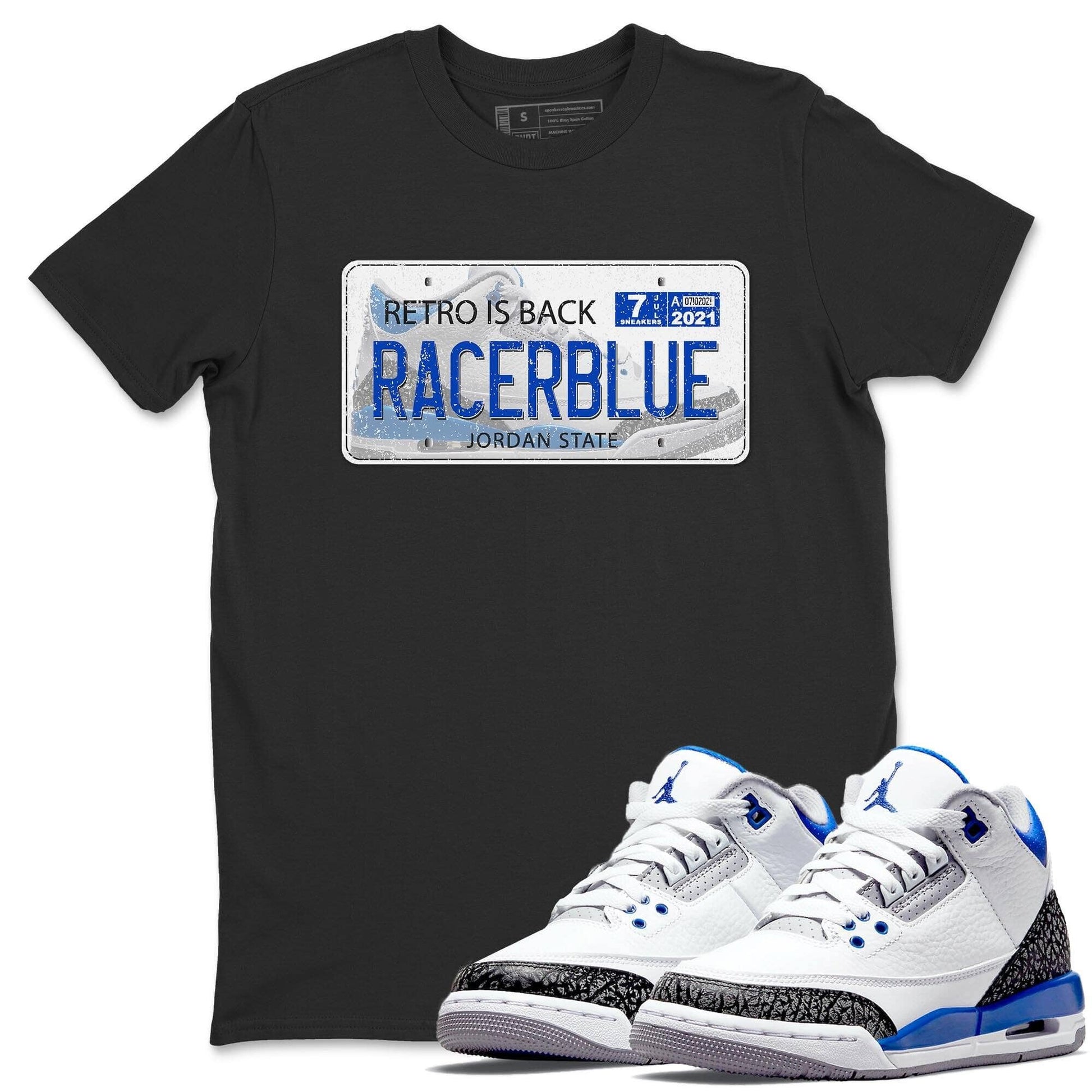 Jordan 3 Racer Blue Sneaker Match Tees Jordan Plate Sneaker Tees Jordan 3 Racer Blue Sneaker Release Tees Unisex Shirts