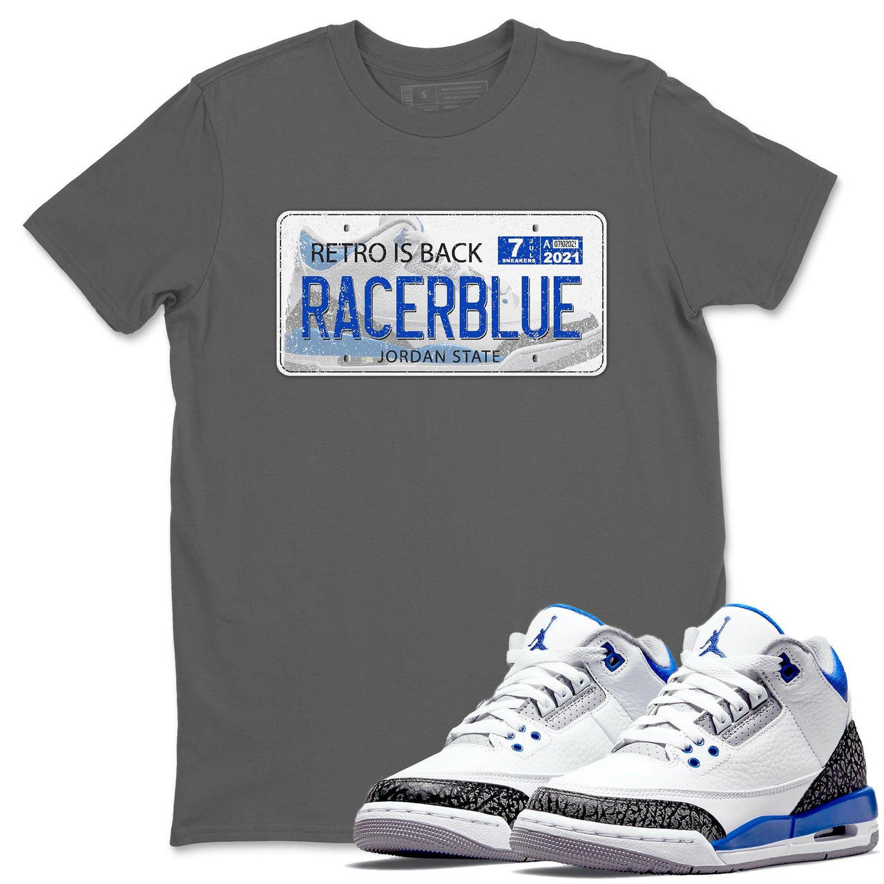 racer blue jordan 3 shirt