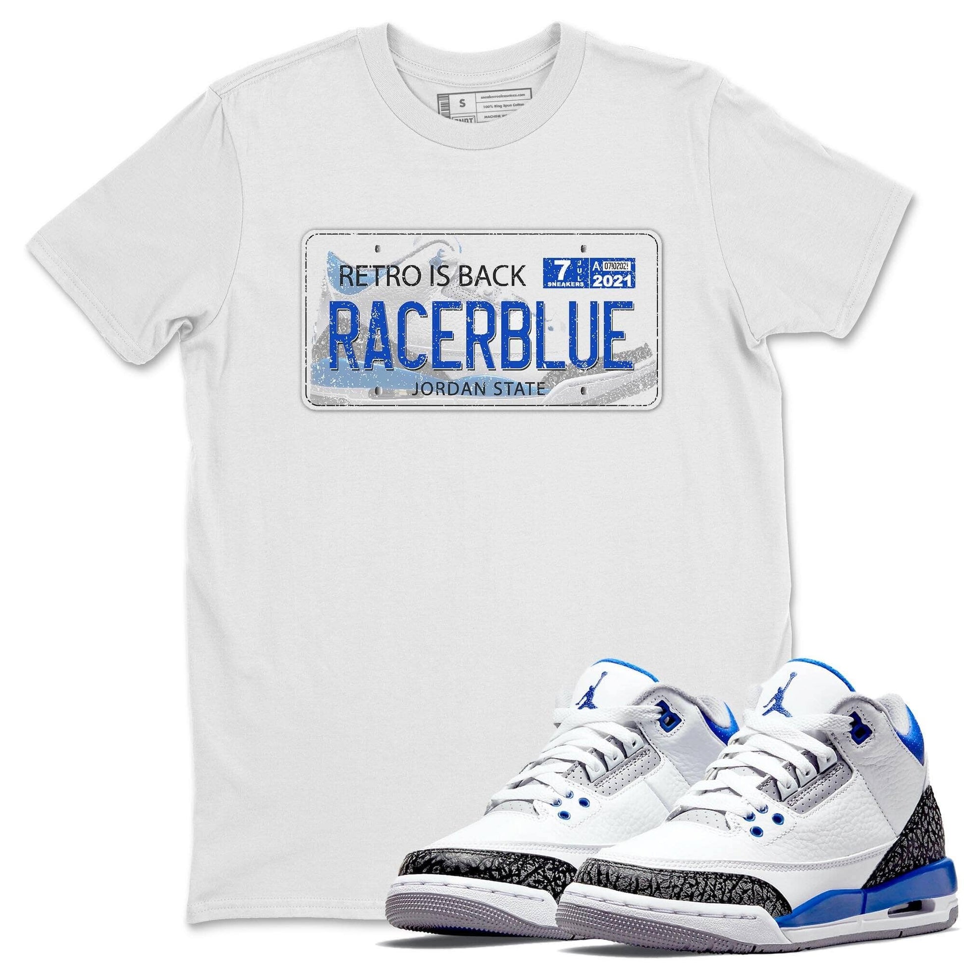 Jordan 3 Racer Blue Sneaker Match Tees Jordan Plate Sneaker Tees Jordan 3 Racer Blue Sneaker Release Tees Unisex Shirts