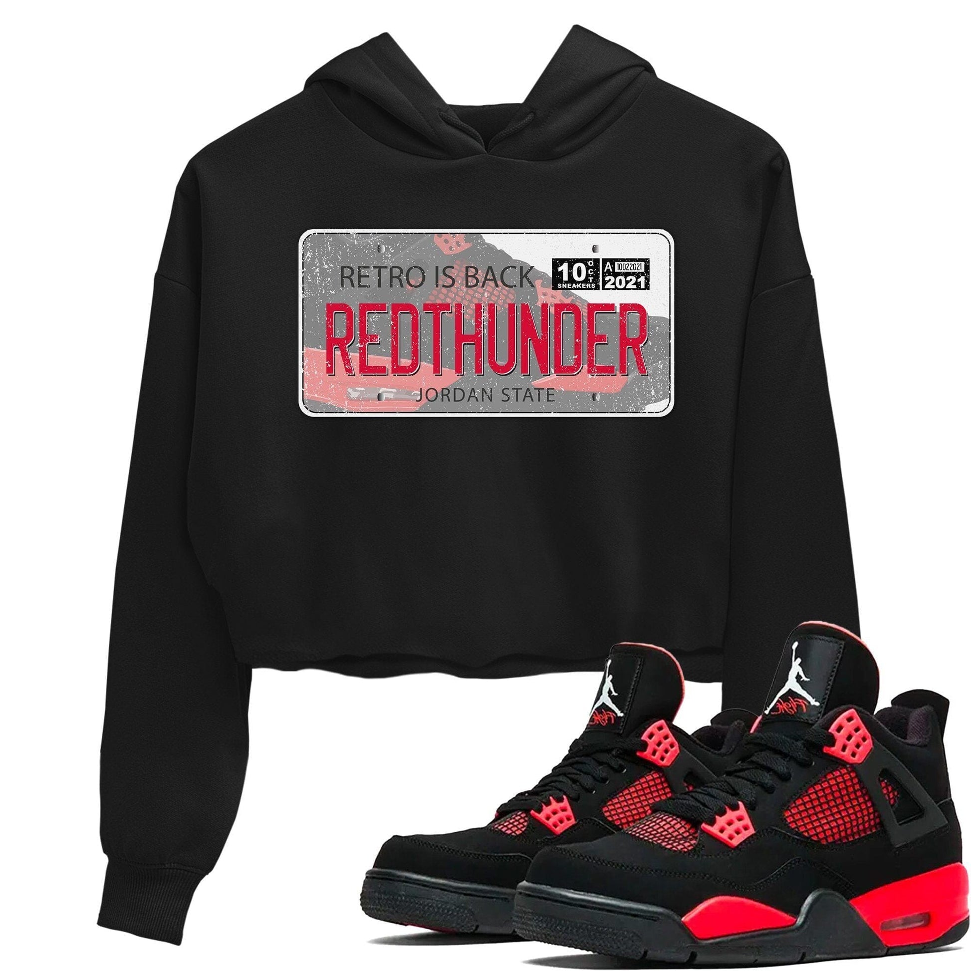 Jordan 4 Red Thunder Sneaker Match Tees Jordan Plate Sneaker Tees Jordan 4 Red Thunder Sneaker Release Tees Women's Shirts