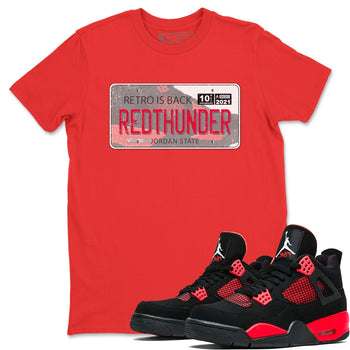 Jordan 4 Red Thunder Sneaker Match Tees Jordan Plate Sneaker Tees Jordan 4 Red Thunder Sneaker Release Tees Unisex Shirts