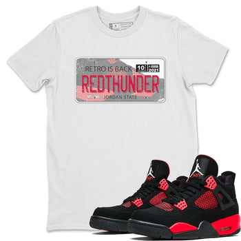 Jordan 4 Red Thunder Sneaker Match Tees Jordan Plate Sneaker Tees Jordan 4 Red Thunder Sneaker Release Tees Unisex Shirts