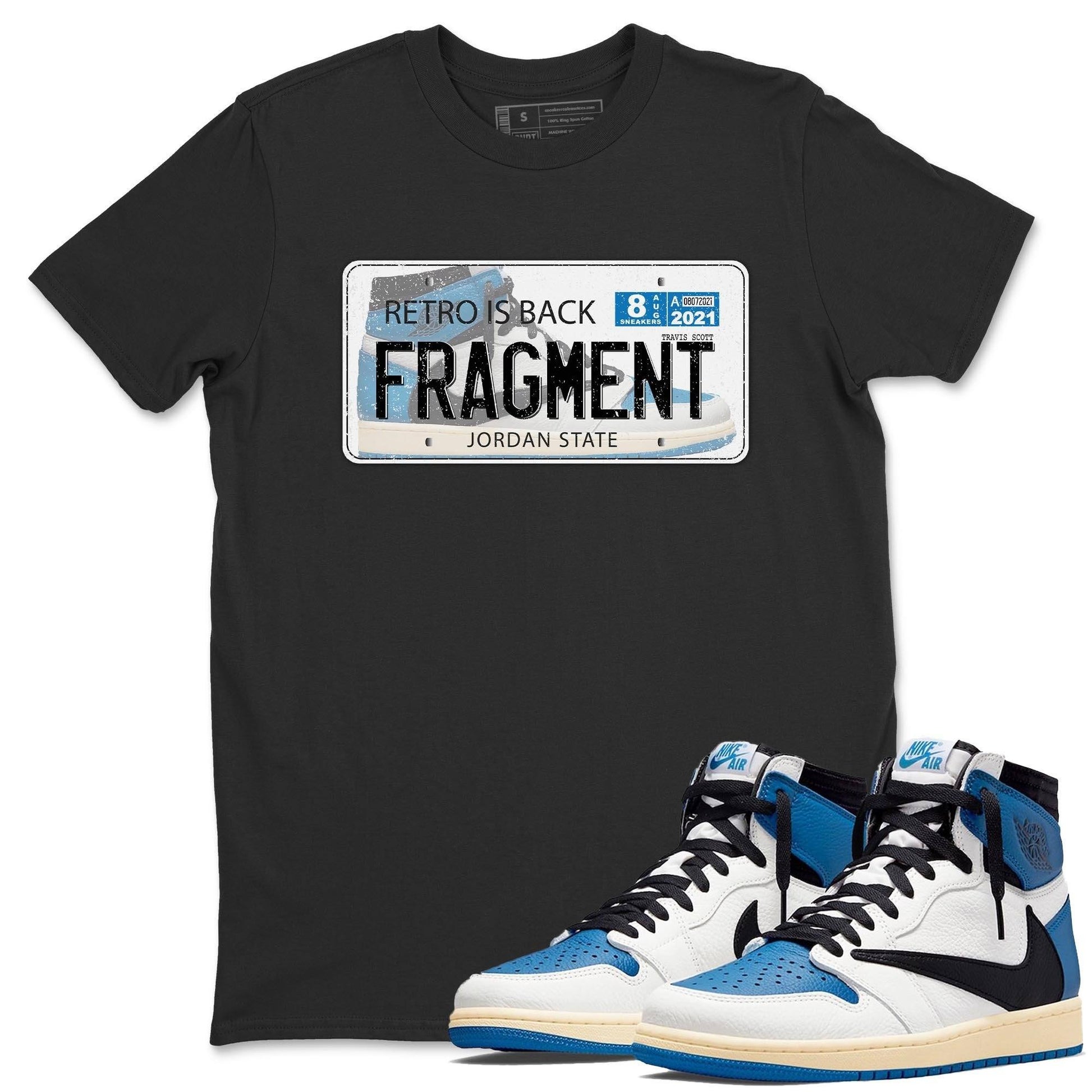 Jordan 1 Travis Scott Fragment Sneaker Match Tees Jordan Plate Sneaker Tees Jordan 1 Travis Scott Fragment Sneaker Release Tees Unisex Shirts