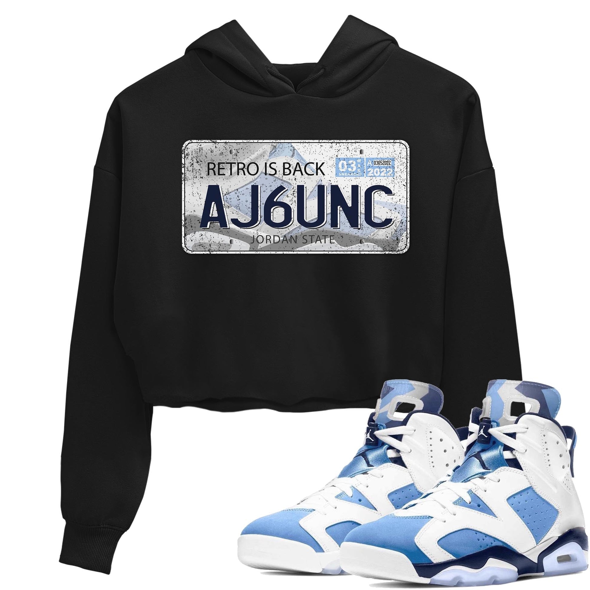 Jordan 6 UNC Sneaker Match Tees Jordan Plate Sneaker Tees Jordan 6 UNC Sneaker Release Tees Women's Shirts