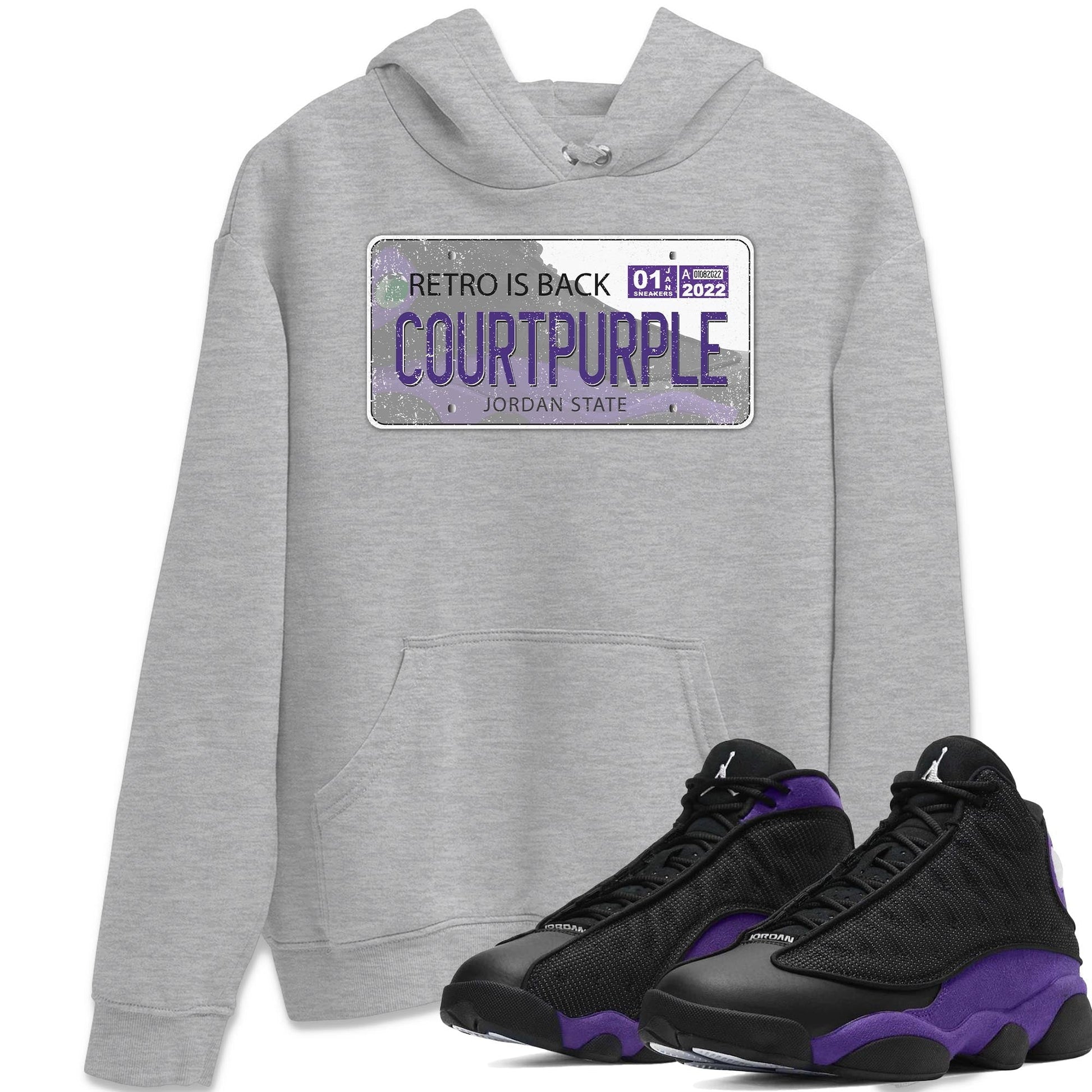 Jordan 13 Court Purple Sneaker Match Tees Jordan Plate Sneaker Tees Jordan 13 Court Purple Sneaker Release Tees Unisex Shirts