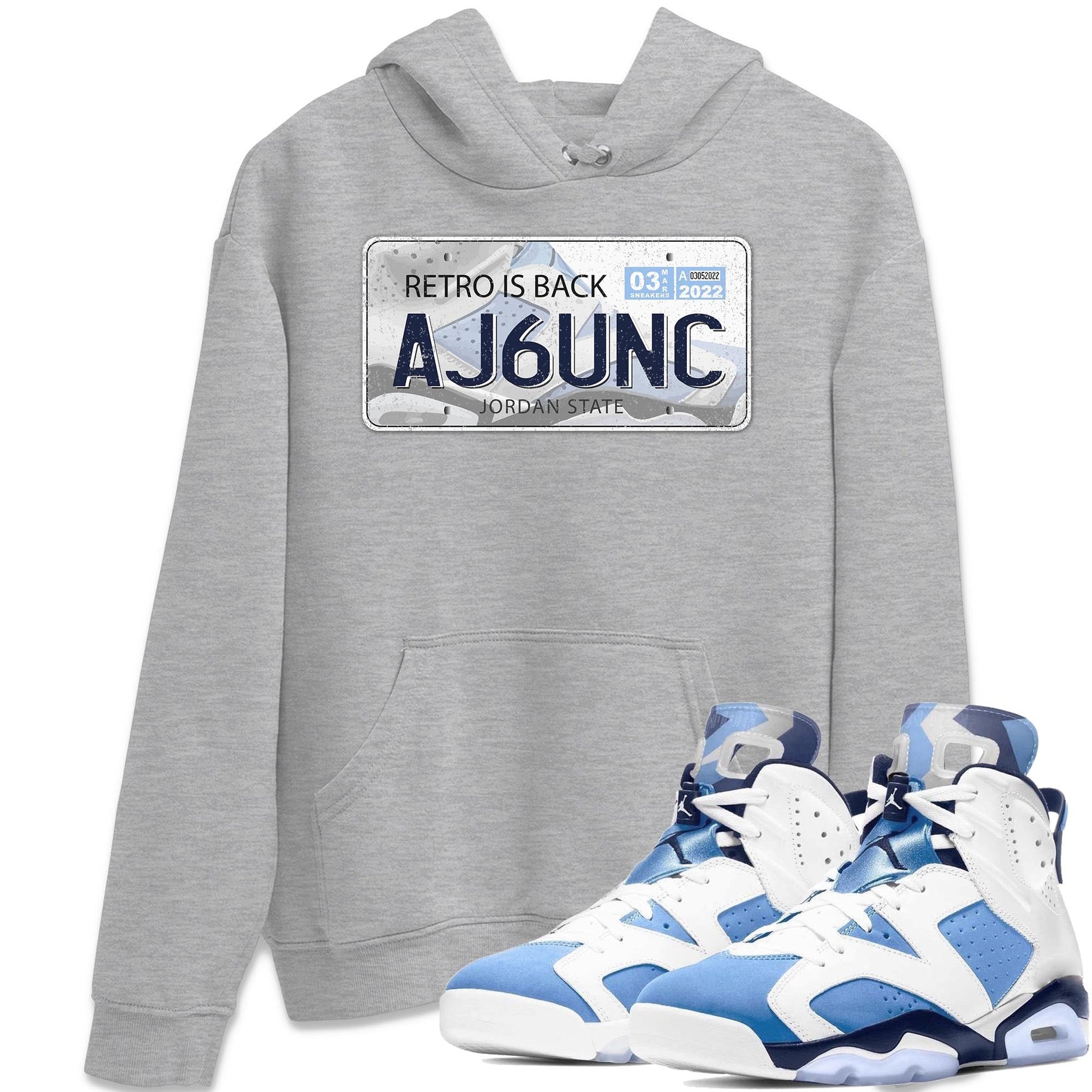 Jordan 6 UNC Sneaker Match Tees Jordan Plate Sneaker Tees Jordan 6 UNC Sneaker Release Tees Unisex Shirts
