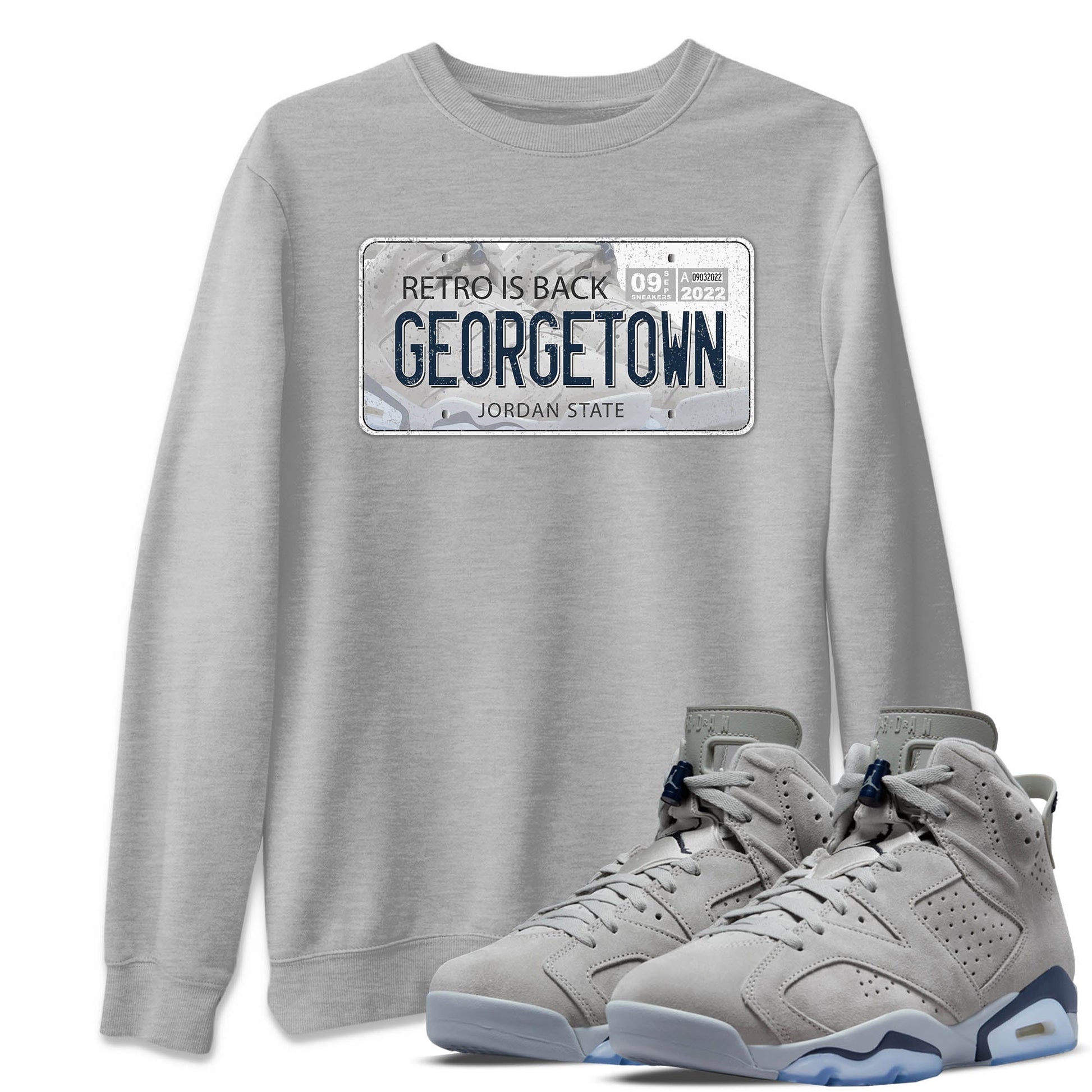 Jordan 6 Georgetown Sneaker Match Tees Jordan Plate Sneaker Tees Jordan 6 Georgetown Sneaker Release Tees Unisex Shirts