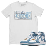 Jordan 1 Denim Sneaker Match Tees Jordan Plate Sneaker Tees Jordan 1 Denim Sneaker Release Tees Unisex Shirts