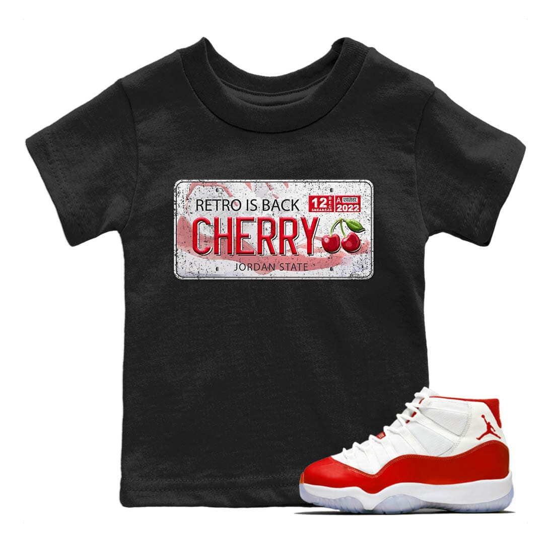 Jordan 11 Cherry Sneaker Match Tees Jordan Plate Sneaker Tees Jordan 11 Cherry Sneaker Release Tees Kids Shirts
